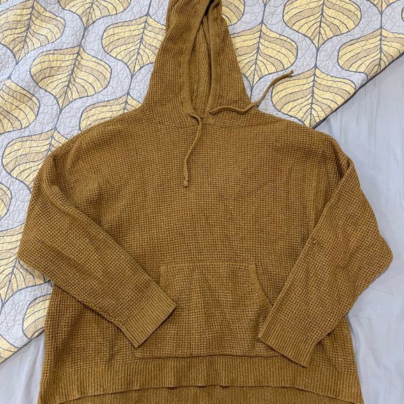 aerie Tops - Aerie Oversized Waffle Hoodie Mustard